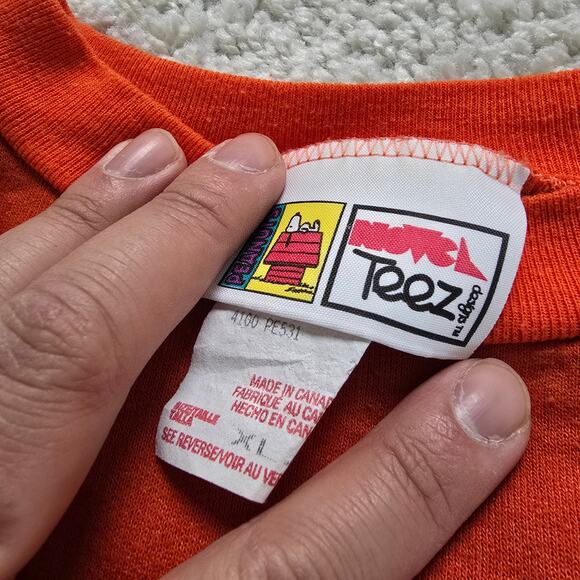 Peanuts Snoopy Vintage VTG Halloween Sweater Orange Vintage VTG XL - Picture 5 of 8